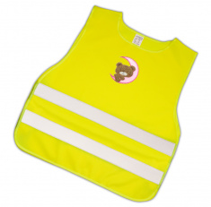 Child Reflective Safety Vest (teddy with pink moon)